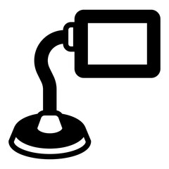 Magnifying glass on stand for reading solid icon, reading books and vision concept. Vector graphics. Lens text magnification sign on backgrounf, glyph style for mobile web.