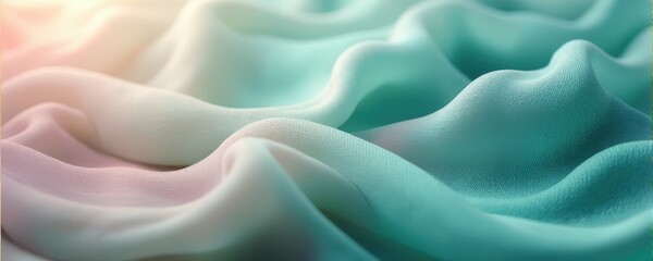 Obraz premium Soft pastel waves of fabric in gentle light. trending colors spring summer 2025