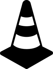 Road cone vector icon. Warning for road construction work or car accident areas, markers to redirect traffic, separate or merge lanes. cone flat icon ,also caution, attention, transparent background