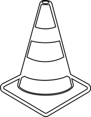 Road cone vector icon. Warning for road construction work or car accident areas, markers to redirect traffic, separate or merge lanes. cone flat icon ,also caution, attention, transparent background