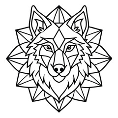 Obraz premium Tribal lion head vector illustration is a black art design for a tattoo symbol