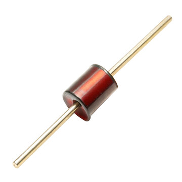 Zener Diode Electronic Component Isolated on a Clean Transparent Background for Electronics Projects