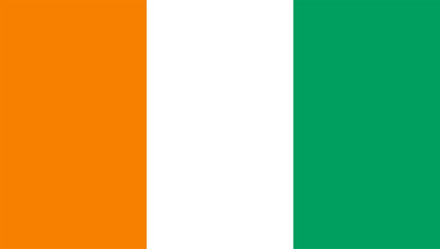 Côte d'Ivoire or Ivory Coast flag design. Côte d'Ivoire or Ivory Coast national flag Vector illustration. Côte d'Ivoire or Ivory Coast official color flag design.