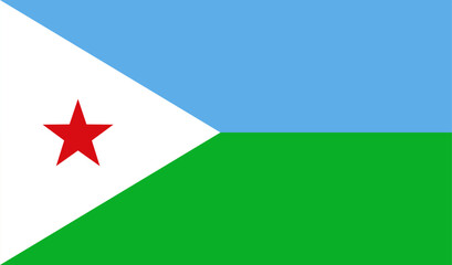 Djibouti flag design. Djibouti national flag Vector illustration. Djibouti official color flag design.