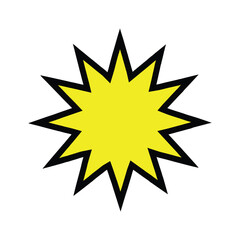 Obraz premium Bright yellow starburst graphic design element.