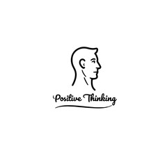 Obraz premium Positive thinking silhouette illustration, creativity concept