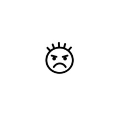 Fototapeta premium Angry emoji expressing frustration on a plain background, digital emotion