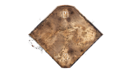 Professional Image of a Dirty Home Plate on a Baseball Infield