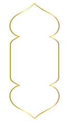 Gold Islamic arch shape border frame vector illustration design PNG