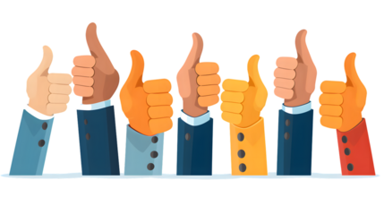 Inclusive Human Hands Giving Thumbs Up Sign Expressing Positivity in Multiethnic Environment