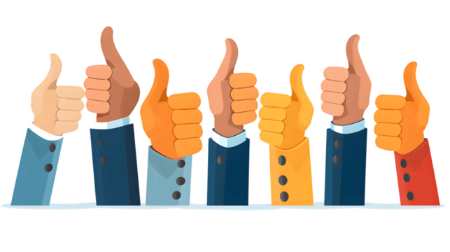 Inclusive Human Hands Giving Thumbs Up Sign Expressing Positivity in Multiethnic Environment