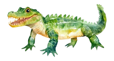 Obraz premium PNG Cute crocodrile illustration watercolor crocodile.