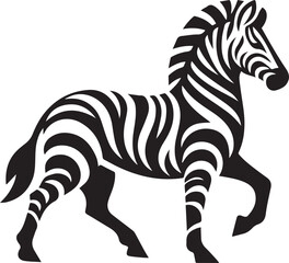 A zebra is shown with a black and white picture of a zebra
