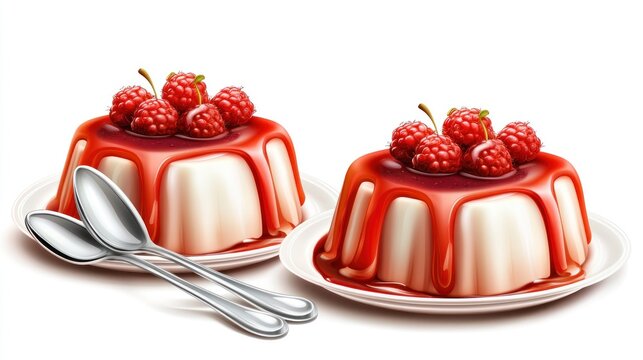 Two Creamy Raspberry Panna Cotta Desserts