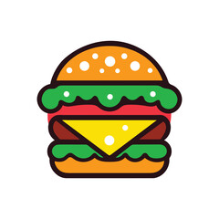 Cheese burger vector illustration logo design