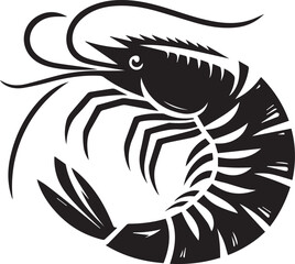 beautiful black Shrimp vector silhouette art this is an editable and printable vector eps file
