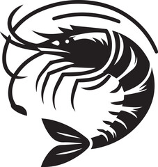 beautiful black Shrimp vector silhouette art this is an editable and printable vector eps file
