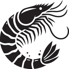 beautiful black Shrimp vector silhouette art this is an editable and printable vector eps file
