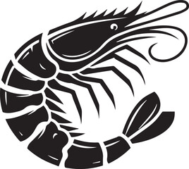beautiful black Shrimp vector silhouette art this is an editable and printable vector eps file
