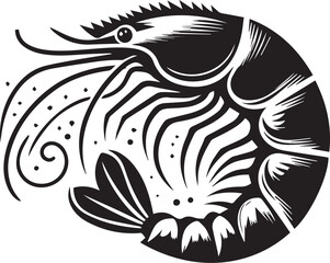 beautiful black Shrimp vector silhouette art this is an editable and printable vector eps file

