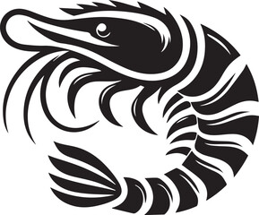 beautiful black Shrimp vector silhouette art this is an editable and printable vector eps file

