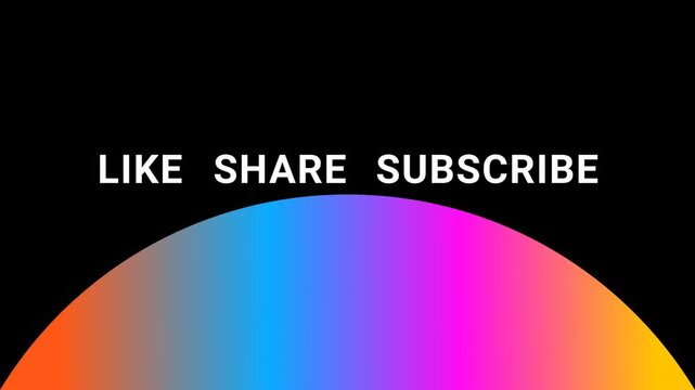 Like share subscribe gradient circle end screen animation