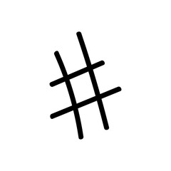 Hashtag hand draw icon vector. Keyword illustration sign. Teg symbol or logo.