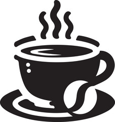 Coffee Shop Black Minimalist Icon Logo Concept Vector Illustration
