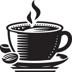 Coffee Shop Black Minimalist Icon Logo Concept Vector Illustration
