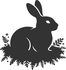 Forest rabbit animal silhouette vector