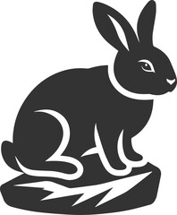 Obraz premium Forest rabbit animal silhouette vector