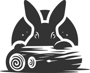 Forest rabbit animal silhouette vector