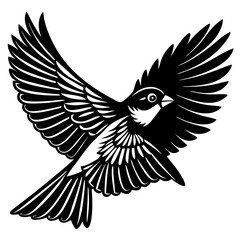 Fototapeta premium Sparrow silhouette