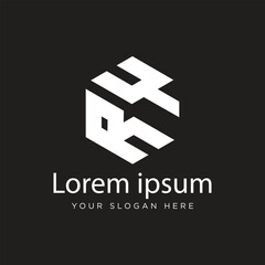 Fototapeta premium Initial RY Logo Polygon Shape Letter logo Design white background