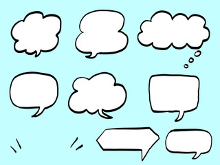 手描きあしらいセット　吹き出し