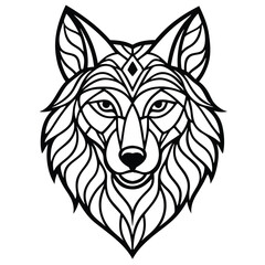 Vector illustration of a wolf head, a vector illustration depicting a wolf