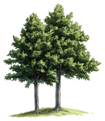 Fototapeta premium PNG Two green trees land vegetation sycamore.
