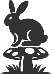 Forest rabbit animal silhouette vector