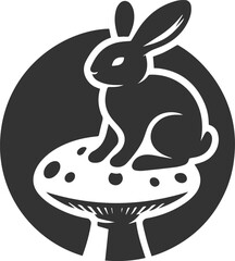 Forest rabbit animal silhouette vector