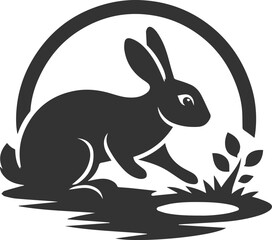 Forest rabbit animal silhouette vector