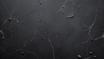 Simulated deterioration is rendered via a scattering of minute particles and thin, faint marks across a charcoal, coarse backdrop. Generous room is allocated for additions.