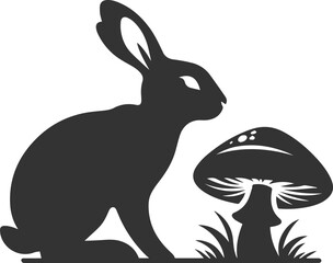Naklejka premium Forest rabbit animal silhouette vector