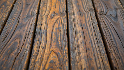 A close up of aged planks, exhibiting a rich palette of umber and sienna tones, accentuated by deep, irregular grooves tracing the wood's natural grain