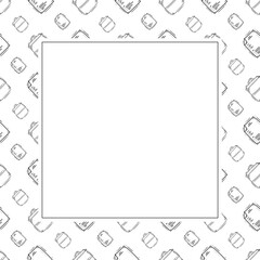 kitchen utensil frame. doodle kitchenware square frame. kitchen background