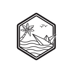 Paper boat symbol logo icon,illustration design