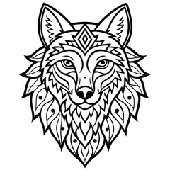 Fototapeta premium Vector illustration of a wolf head, suitable as a tattoo design