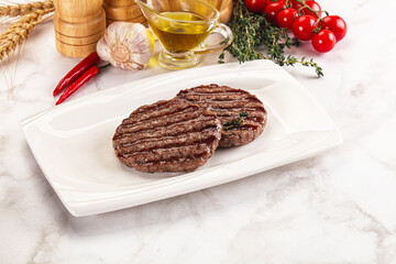 Grilled beef cutlet for burger