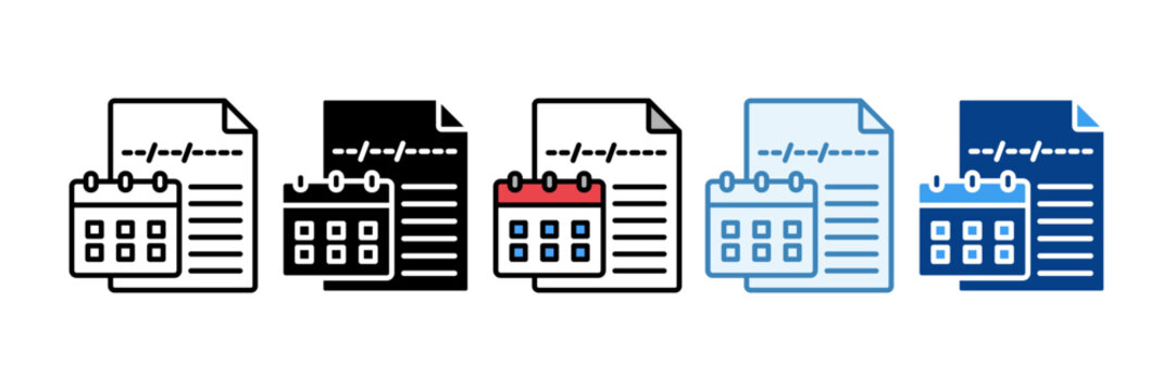 Schedule  Icon Set Multiple Style Collection