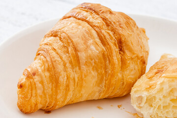 Croissant on plate