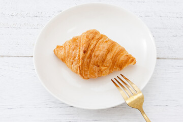 Croissant on plate